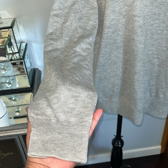 J Crew Mercantile Gray Zip Up Sweater High Collar Large.  Merino Wool Blend. - Picture 4 of 8